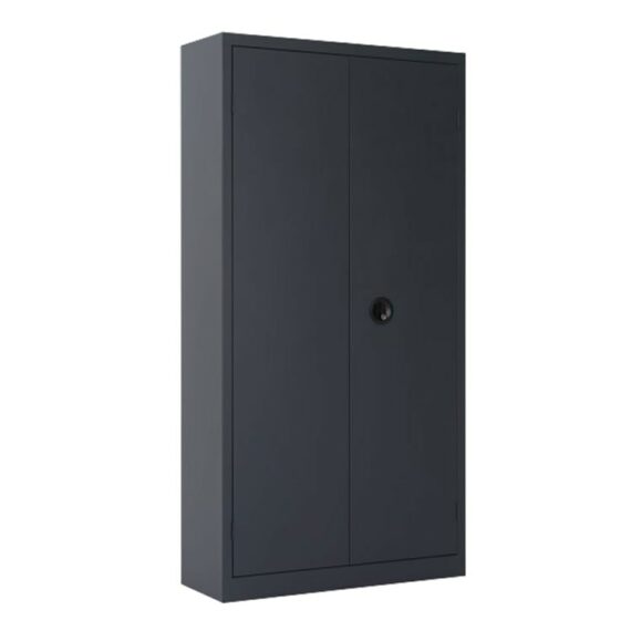 Une armoire à portes battantes H180 x L90 coloris anthracite