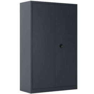 Une armoire à portes battantes H198 x P600 coloris anthracite