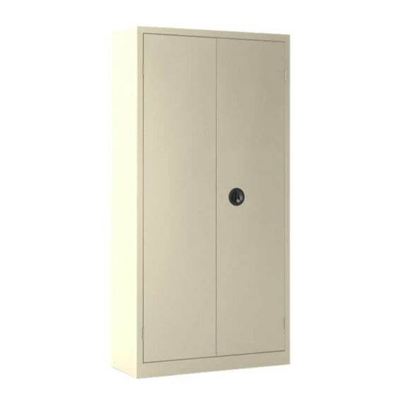 Une armoire à portes battantes H180 x L90 coloris beige