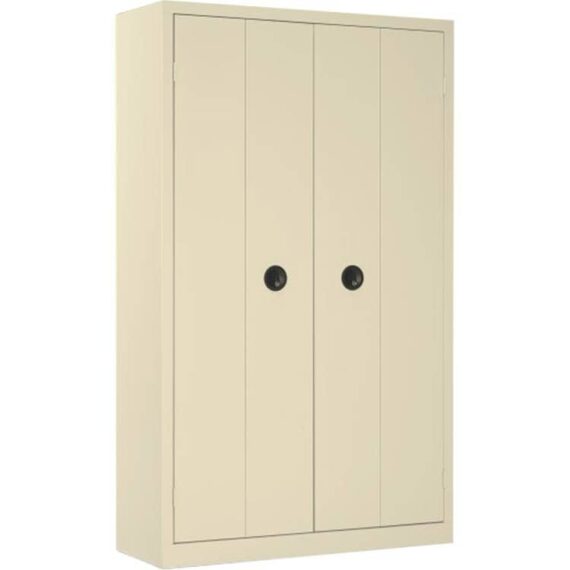 Une armoire de bureau à portes pliantes coloris Beige