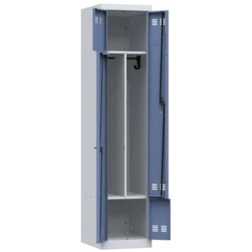 vestiaire en l bleu 2 cases