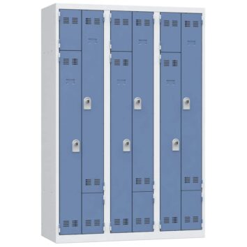 vestiaire gain de place en l 6 cases bleu