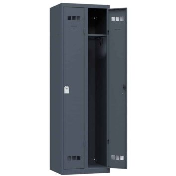 vestiaire de bureau anthracite 2 cases