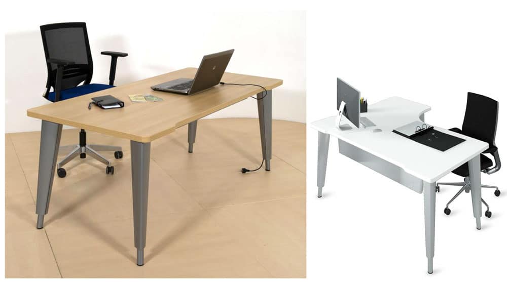 bureau-elegance-a-hauteur-reglable bureau blanc et bois hauteur reglable