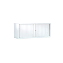 Réhausse armoire Série Plus H44 L120 en blanc 9016 avec rideaux coulissants, design épuré.