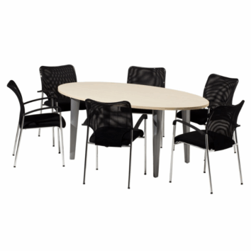 Table de Réunion Elliptique 6 Personnes- Ligne ÉLÉGANCE - ambiance simple