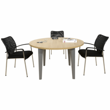 Table de Réunion Ronde 4 Personnes - Version 4 Pieds - Ligne ÉLÉGANCE - ambiance simple