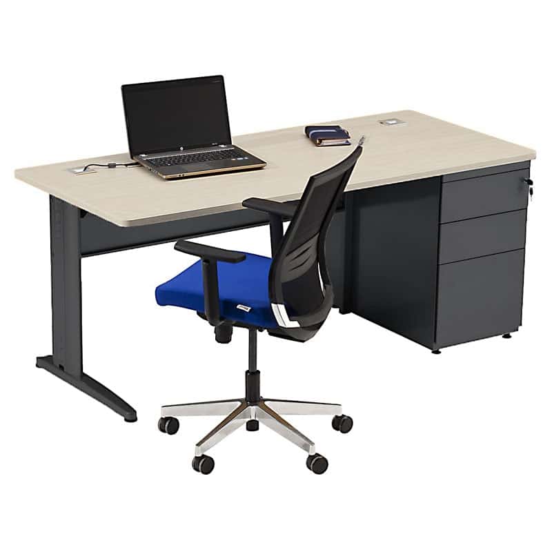 Exprim / Bureau droit 160 cm avec caisson porteur