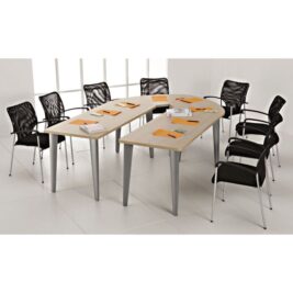 table-reunion-elegance-U-8-personnes-aluminium-chene