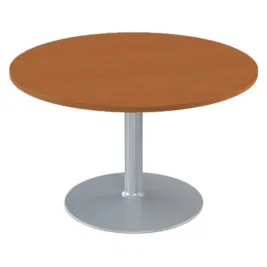 table-reunion-ronde-ligne-elegance-4-personnes-pieds-central-aluminium-merisier