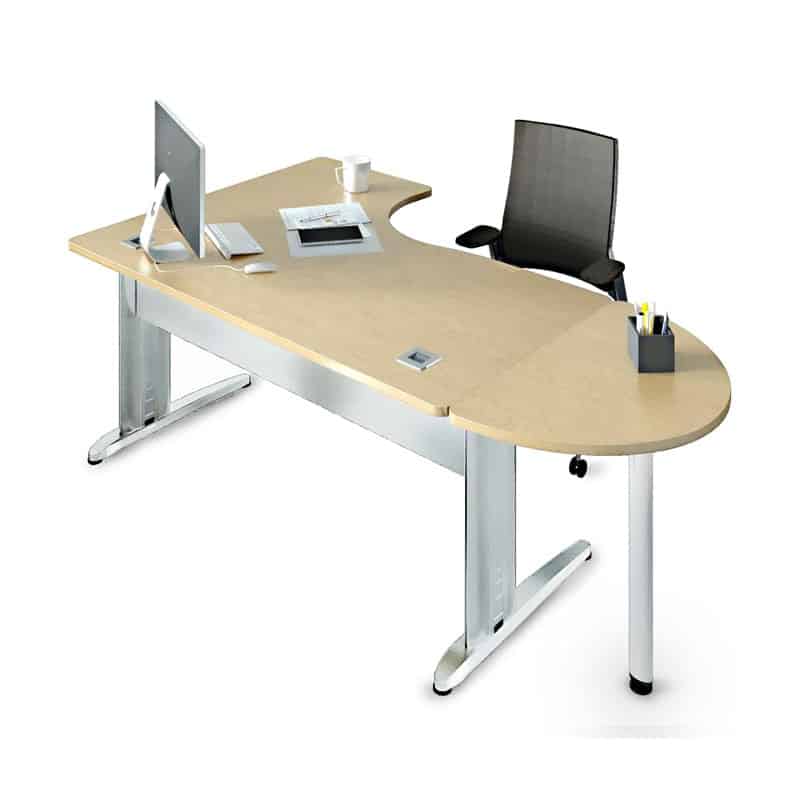 Bureau assis debout électrique 160cm gauche professionnel Space Bois - -  petits-meubles