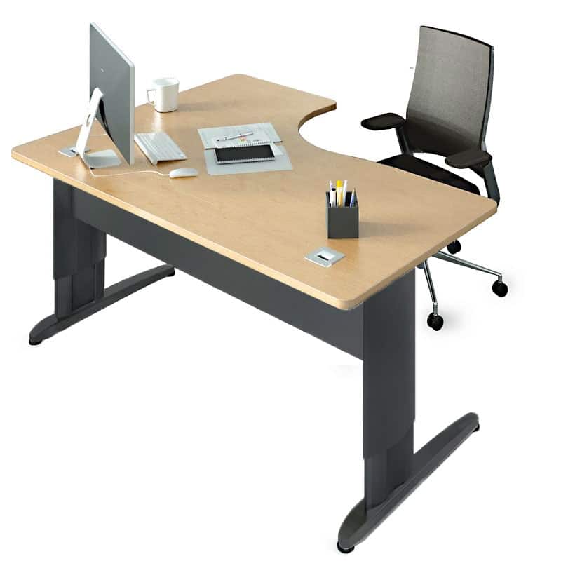 E.For.U® Bureau réglable en Hauteur 140 x 80 cm, 2 Moteurs, Cadre de