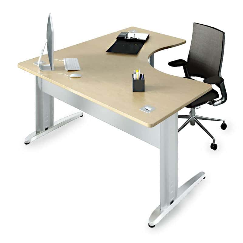 Goulotte passe-câbles horizontale de bureau 60 cm Blanc