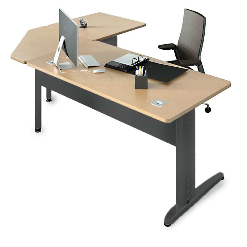 Bureau Droit avec angle 90° et retour - Ligne PLUS