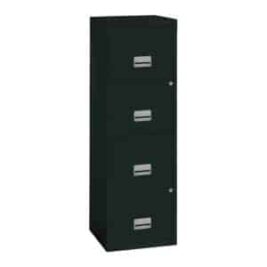 Classeur à dossiers suspendus 4 tiroirs SOHO, hauteur 126 cm, noir, idéal pour organiser vos documents.