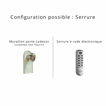 Vestiaire multicases visitable H198 avec deux casiers et colonnes. Options de serrure: moraillon ou code électronique.