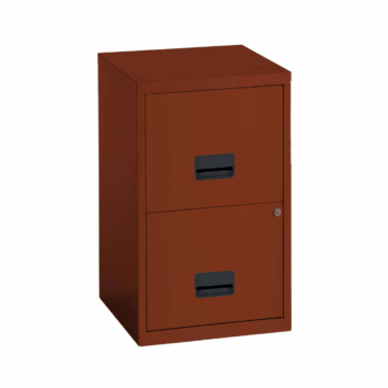 Classeur pour dossiers suspendus SOHO Pierre Henry, 2 tiroirs, couleur terracotta, hauteur 66 cm.