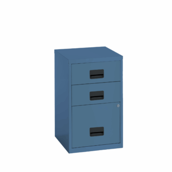 Classeur pour dossiers suspendus 2/3 tiroirs SOHO Pierre Henry, bleu, hauteur 66 cm.