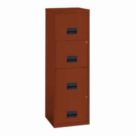 Classeur 4 tiroirs SOHO terracotta, hauteur 126 cm, idéal pour dossiers suspendus.