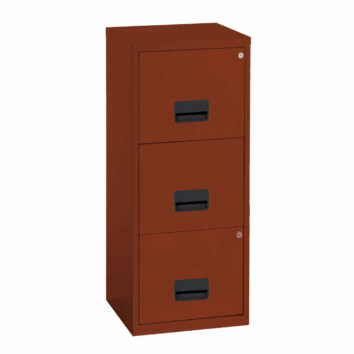 Classeur pour dossiers suspendus 3 tiroirs Soho Pierre Henry, couleur terracotta, hauteur 96 cm.