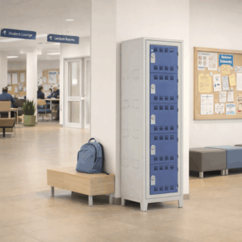 Vestiaire multicases H198, 4 cases, H1979xL892xP500, fabriqué en France, usage intensif, garantie 10 ans.