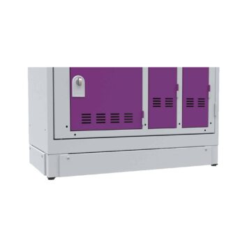 Plinthe de façade pour vestiaire multicases, 1 colonne, couleur violette.