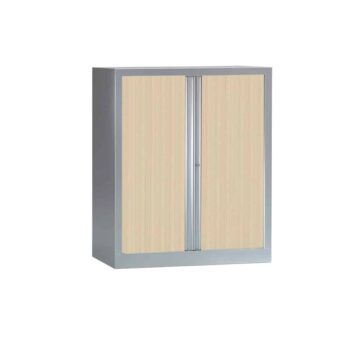 Armoire Rideaux SÉRIE PLUS en alu, finition érable, dimensions H120 L100.