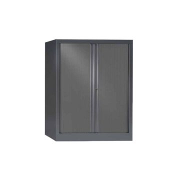 Armoire rideaux SÉRIE PLUS H120 L100 anthracite, design moderne et fonctionnel pour rangement optimal.