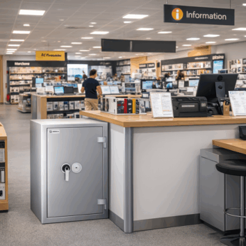 Coffre-Fort étanche et Anti-Feu - Document Papier - Classe 1 VA 25000€ et Ignifuge 30 minutes - Zephir 1119 Duo