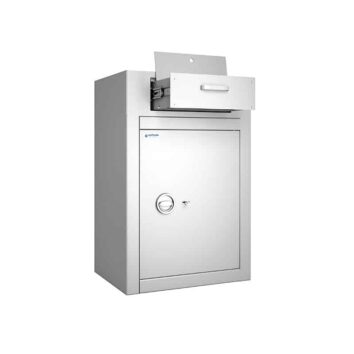 Coffre-fort dépôt de fonds Vulcain 130 avec serrure A2P, conçu pour sécuriser les dépôts.