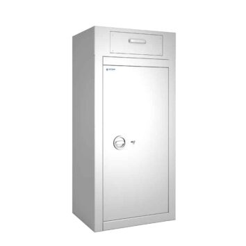 Coffre-fort Vulcain Dépôt 200 avec serrure A2P, idéal pour sécuriser les dépôts de fonds.