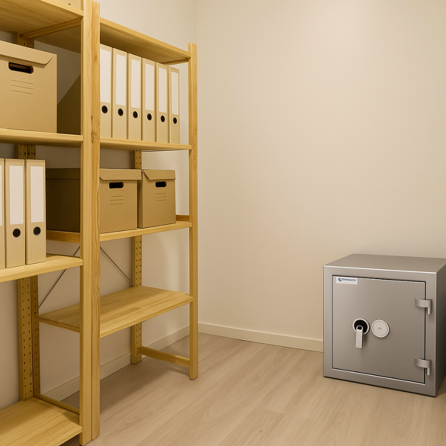 Coffre-Fort étanche et Anti-Feu - Document Papier - Classe 1 VA 25000€ et Ignifuge 30 minutes - Zephir 1080 Duo