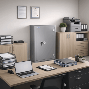 Coffre-Fort étanche et Anti-Feu - Document Papier - Classe 2 VA 35000€ et Ignifuge 30 minutes - Zephir 2351 Duo