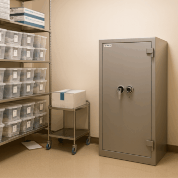 Coffre-Fort étanche et Anti-Feu - Document Papier - Classe 4 VA 110000€ et Ignifuge 30 minutes - Zephir 4216 Duo