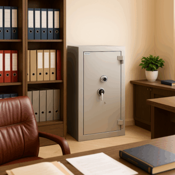 Coffre-Fort étanche et Anti-Feu - Document Papier - Classe 5 VA 200000€ et Ignifuge 30 minutes - Zephir 5212 Duo