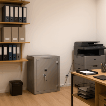 Coffre-Fort étanche et Anti-Feu - Document Papier - Classe 5 VA 200000€ et Ignifuge 30 minutes - Zephir 5295 Duo