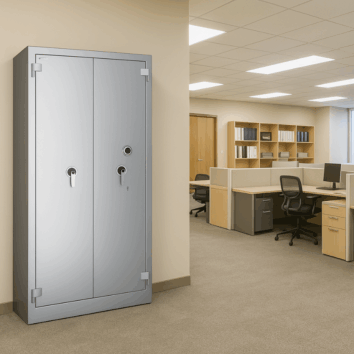 Coffre-Fort étanche et Anti-Feu - Document Papier - Classe 5 VA 200000€ et Ignifuge 30 minutes - Zephir 5499 Duo