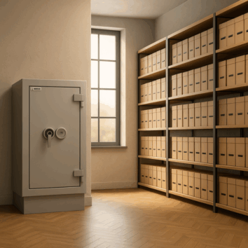 Armoire-Ignifugée Document Papier - Classe 1 VA 25000€ et Ignifuge 120 minutes - Paper Duo 110