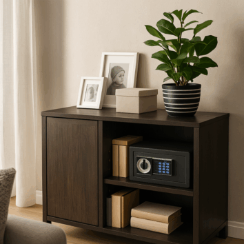 Petit Coffre-Fort de sécurité Discret - Serrure à code - HES 25- ambiance simple