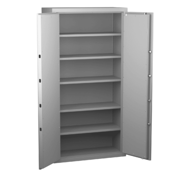 Armoire forte blindée Star Protect 900 avec étagères ouvertes, idéale pour protéger les documents contre le vol et l'espionnage industriel.