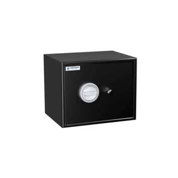 Petit coffre-fort anti-effraction HT 30 noir avec serrure à combinaison, idéal pour sécuriser vos objets de valeur.