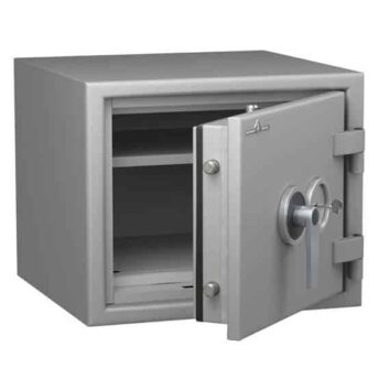 Coffre-fort ignifuge Protect Duo 1034, 60 minutes de protection pour documents papier, classe 1/TABAC VA 25000€, porte ouverte.