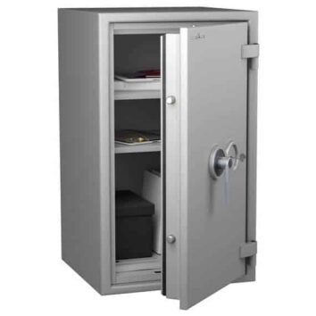 Coffre-fort ignifuge Protect Duo 1080 ouvert, adapté pour documents papier, classe 1, valeur assurée jusqu'à 25,000€, protection 60 min.