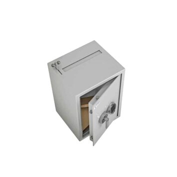 Coffre-fort de dépôt SE 900, acier robuste, ouverture frontale, fente supérieure pour dépôt sécurisé de documents.