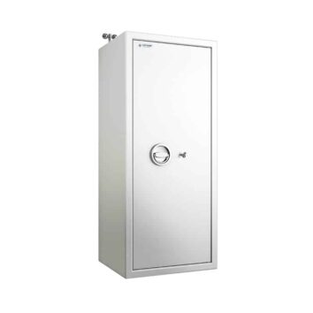 Coffre-fort de dépôt SE 902 blanc avec serrure sécurisée, idéal pour protéger les objets de valeur.
