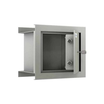 Coffre-fort ignifuge 2h à emmurer modèle WB2, porte ouverte.