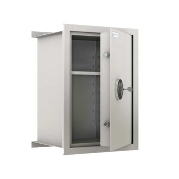 Coffre-fort ignifuge à emmurer WB5, 2h, norme EN 14450 S2, 53L, avec tablette réglable et blindage anti-perçage.