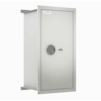 Coffre-fort ignifuge à emmurer WB6, protection 2h, couleur grise.