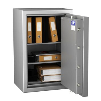 Coffre-fort Zephir 4132 Duo, étanche, ignifuge 30 min, pour documents papier, classe 4 VA 110000€.