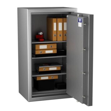 Coffre-fort Zephir 4298 Duo étanche et anti-feu pour documents papier, ignifuge 30 min, classe 4 VA 110000€.